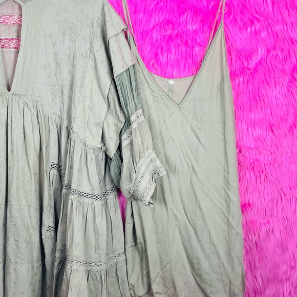 Free People | Dresses | Sage Green Dress New 2 Set With Dress Slip Sm Free  People Valentines Day Sale | Poshmark